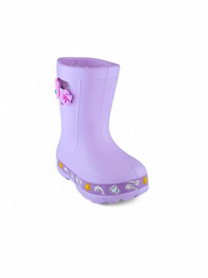 Bota de lluvia para niña en EVA liviana color lila, impermeable y cómoda - Titinos Ref 6849-141