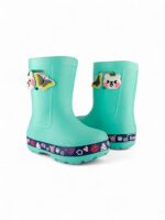 Bota de lluvia para niña en EVA liviana color verde menta, impermeable y cómoda - Titinos Ref 6849-1041