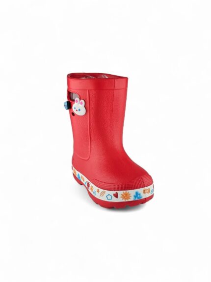 Bota de lluvia para niño en EVA liviana color rojo, impermeable y cómoda - Titinos Ref 6849-140