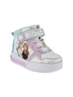 botín para niña de Frozen con luces en color blanco y plateado marca Titinos