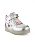 botín con luces para niña en color blanco y plateado marca Titinos