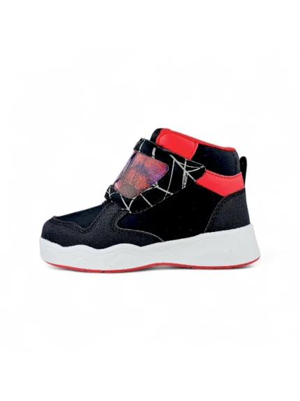 botín con luces para niño diseño Spiderman en color negro y rojo marca Bubblegummers