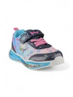 tenis con luces para niña en color azul con diseño de estrella marca Titinos