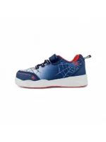 tenis con luces para niño diseño Spiderman en color azul y rojo marca Bubblegummers