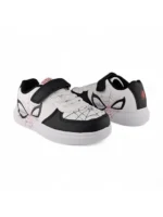 tenis para niño diseño Spiderman en color blanco con negro marca Bubblegummers