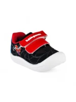 zapato con velcro para niño diseño Spiderman en negro y rojo marca Bubblegummers
