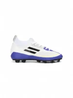 Guayo Unisex Blanco con detalles Morados marca Patrick, ideal para canchas sintéticas, con suela de tracción y ajuste cómodo referencia 7120-255.