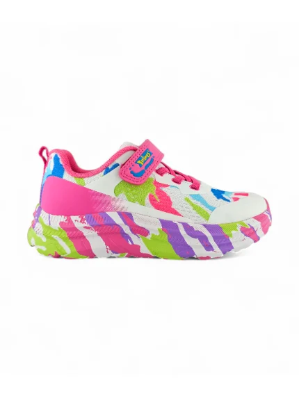 Tenis deportivos multicolor para niña con diseño vibrante y suela liviana marca Titinos referencia 7145-475.