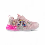 Tenis para niña con diseño de unicornio, luces integradas y suela antideslizante marca Titinos referencia 7140-15.